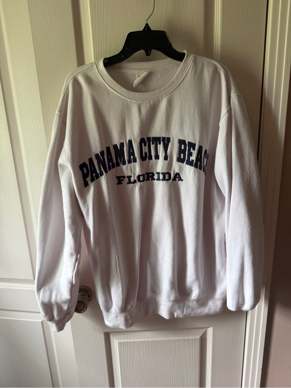 E25 Pacific & Co Panama City Beach Florida White Crewneck Sweatshirt